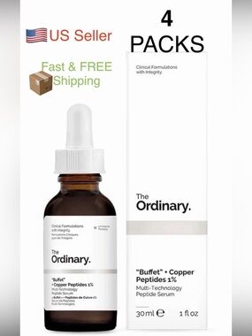 NEW ‼️ 4 BOTTLE x The Ordinary "Buffet" + Copper Peptides 1% 30ml Peptide Serum